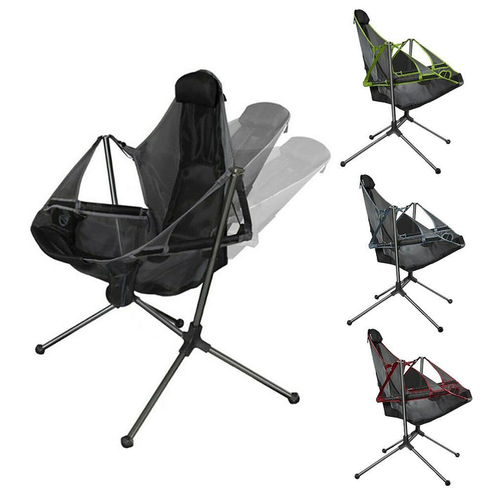 Camping Chair Foldable Swing Luxury Recliner Relaxation Swinging Comfort Lean Back Outdoor Folding Chair Outdoor Freestyle Portable Folding Rocking Chair - amazingooh