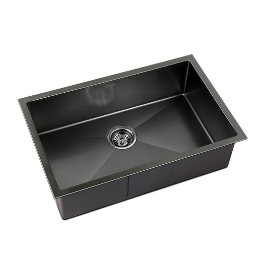 Cefito 70cm x 45cm Stainless Steel Kitchen Sink Under/Top/Flush Mount Black - Amazingooh Wholesale
