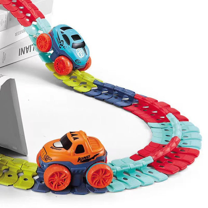 Changeable Track In The Dark Track with LED Light-Up Race Car Flexible Track Toy - amazingooh
