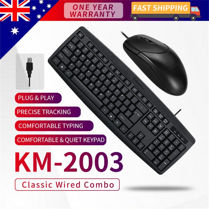 Classic Desktop PC Laptop Wired Combination Mouse Keyboard Interface Black Sets - Amazingooh Wholesale