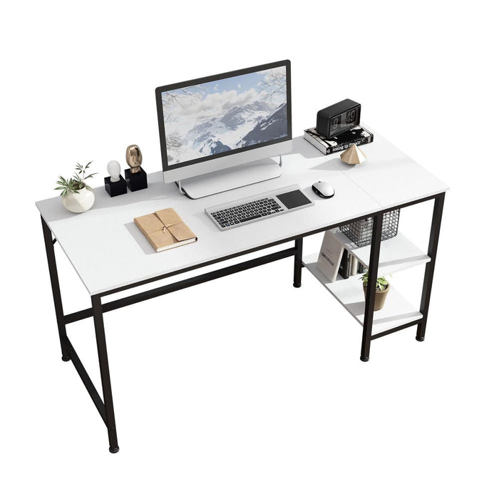 Computer Table Desk Book Storage Student Study Home Office Workstation White - Amazingooh Wholesale