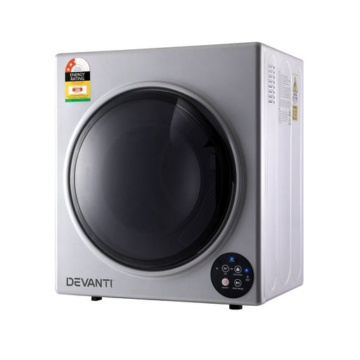 Devanti 5kg Tumble Dryer Fully Auto Wall Mount Kit Clothes Machine Vented Silver - Amazingooh Wholesale