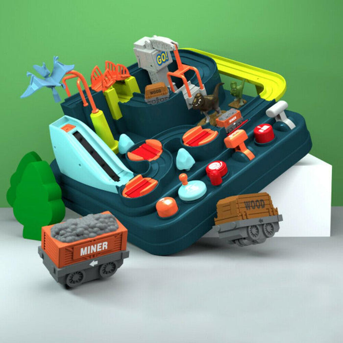 Dinosaur Track Car Adventure Toy Pull Back Christmas Gift Elevator Educational Toys - amazingooh