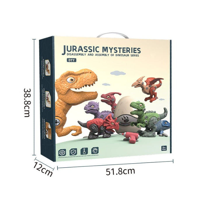 Disassemble Blocks Jurassic Dinosaurs Building Blocks Toys Battery Drill Tyrannosaurus Rex Wyvern Velociraptor Stegosaurus - amazingooh