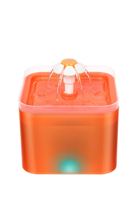 Dog Cat Water Feeder Automatic Electric Pet Water Fountain Bowl Dispenser W LED Orange - Amazingooh Wholesale