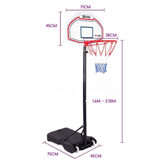 Dr.Dunk Basketball Hoop Stand System Kids Height Adjustable Portable Net Ring - Amazingooh Wholesale