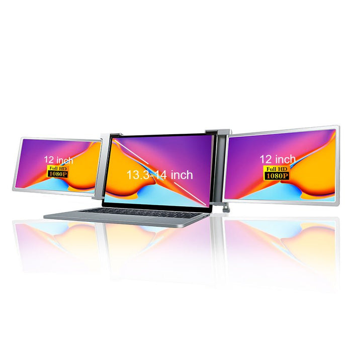 Dual Portable Triple Fold 1080P IPS FHD Monitor Screen Extender For Laptop 12" 13.3" 15" - Amazingooh Wholesale