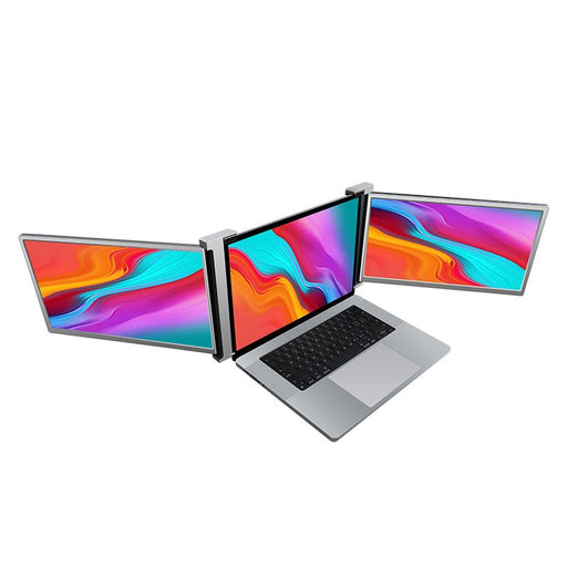 Dual Portable Triple Fold 1080P IPS FHD Monitor Screen Extender For Laptop - amazingooh