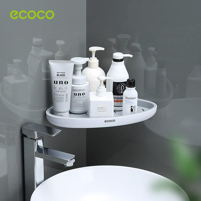Ecoco Bathroom Corner Shower Shelf Corner Shower Caddy Shower Storage Organizer Wall Mounted for Bathroom, Kitchen, Toilet - amazingooh