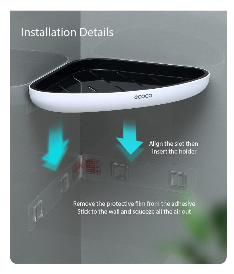 Ecoco Bathroom Corner Shower Shelf Corner Shower Caddy Shower Storage ...