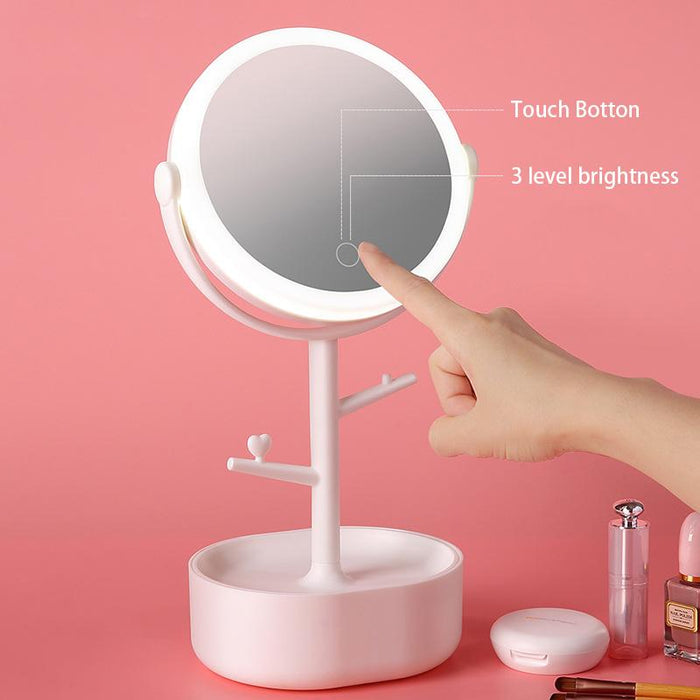 Ecoco Smart LED Light Cosmetic Makeup Mirror USB Touch Screen Home Desk Vanity 360° - amazingooh