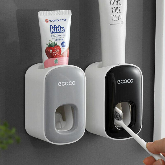 Ecoco Wall mount auto ands Free Toothpaste Dispenser Automatic Toothpaste Squeezer Bathroom Toothpaste Holder - amazingooh