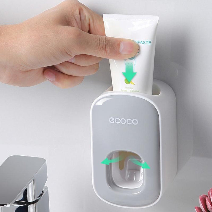 Ecoco Wall mount auto ands Free Toothpaste Dispenser Automatic Toothpaste Squeezer Bathroom Toothpaste Holder - amazingooh