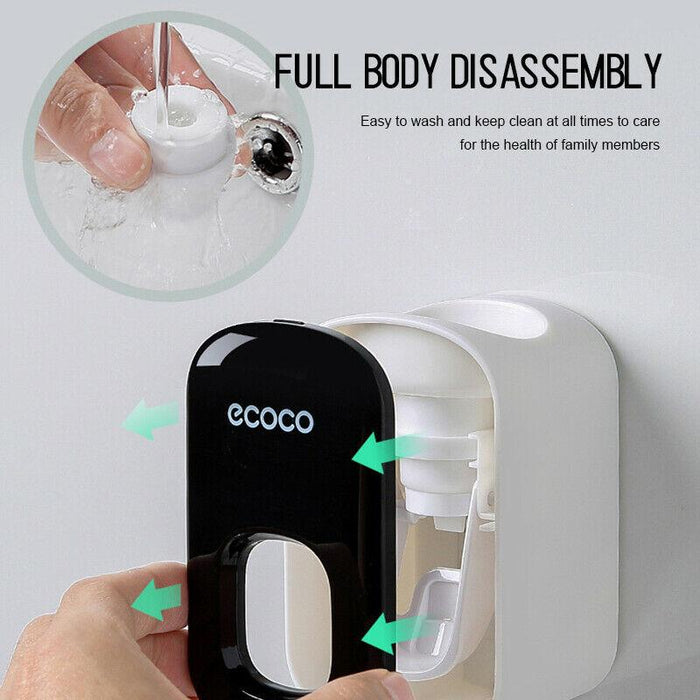 Ecoco Wall mount auto ands Free Toothpaste Dispenser Automatic Toothpaste Squeezer Bathroom Toothpaste Holder - amazingooh