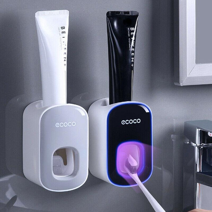 Ecoco Wall mount auto ands Free Toothpaste Dispenser Automatic Toothpaste Squeezer Bathroom Toothpaste Holder - amazingooh