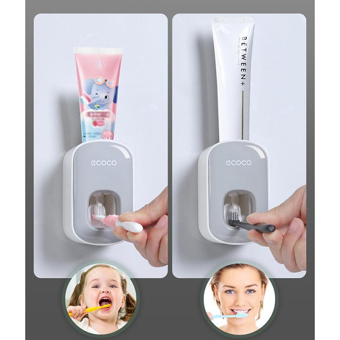 Ecoco Wall mount auto ands Free Toothpaste Dispenser Automatic Toothpaste Squeezer Bathroom Toothpaste Holder - amazingooh