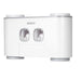 Ecoco Wall-Mounted Toothbrush Holder with 2 Toothpaste Dispensers 4 Cups and 5 Toothbrush Slots Toiletries Bathroom Storage Rack (Grey) - amazingooh