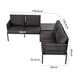 Eden 4-Seater Outdoor Lounge Set with Coffee Table in Black &#8211; Stylish Textile and Rope Design - Amazingooh Wholesale