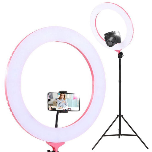 Embellir Ring Light 19" LED 5800LM Dimmable Diva With Stand Make Up Studio Video Pink - Amazingooh Wholesale
