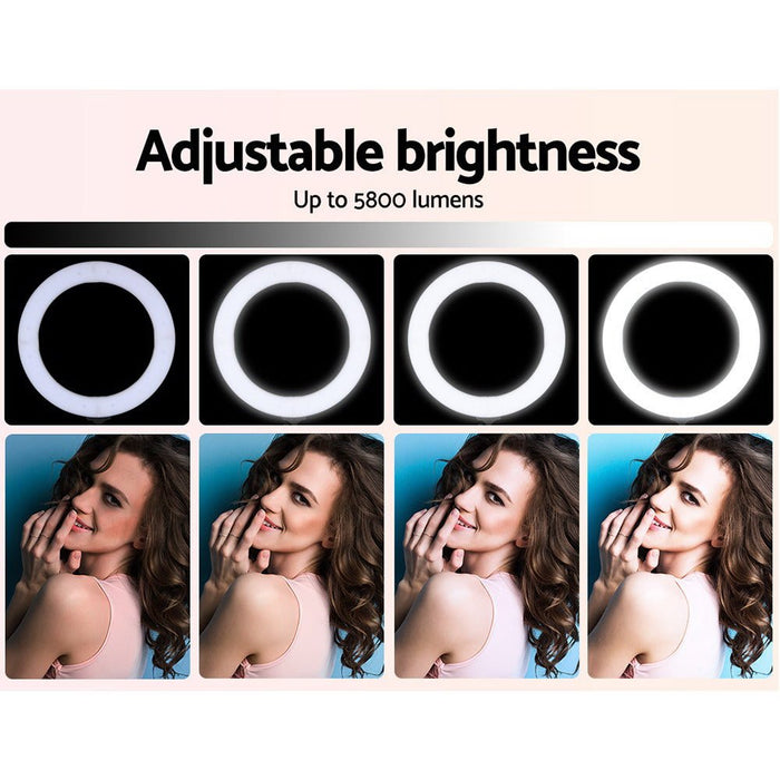 Embellir Ring Light 19" LED 5800LM Dimmable Diva With Stand Make Up Studio Video Pink - Amazingooh Wholesale