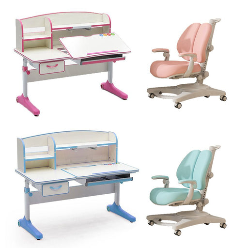 Ergonomic Height Adjustable Children Kids Study Desk Chair Set 120cm Blue Pink AU - Amazingooh Wholesale