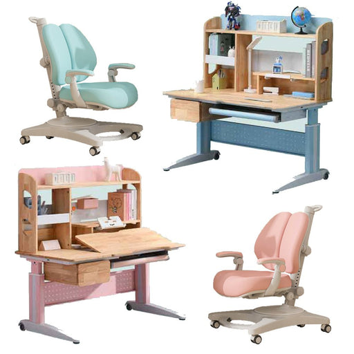 Ergonomic Solid Rubber Wood Height Adjustable Children Kids Ergonomic Study Desk Chair 120cm AU - Amazingooh Wholesale