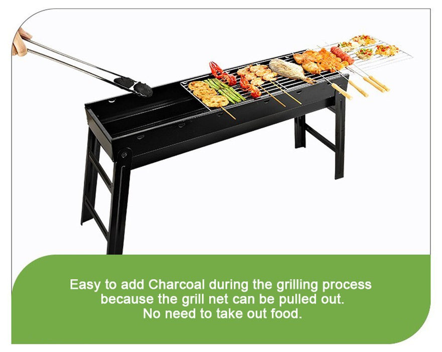 Foldable Portable BBQ Charcoal Grill Barbecue Camping Hibachi Picnic - amazingooh