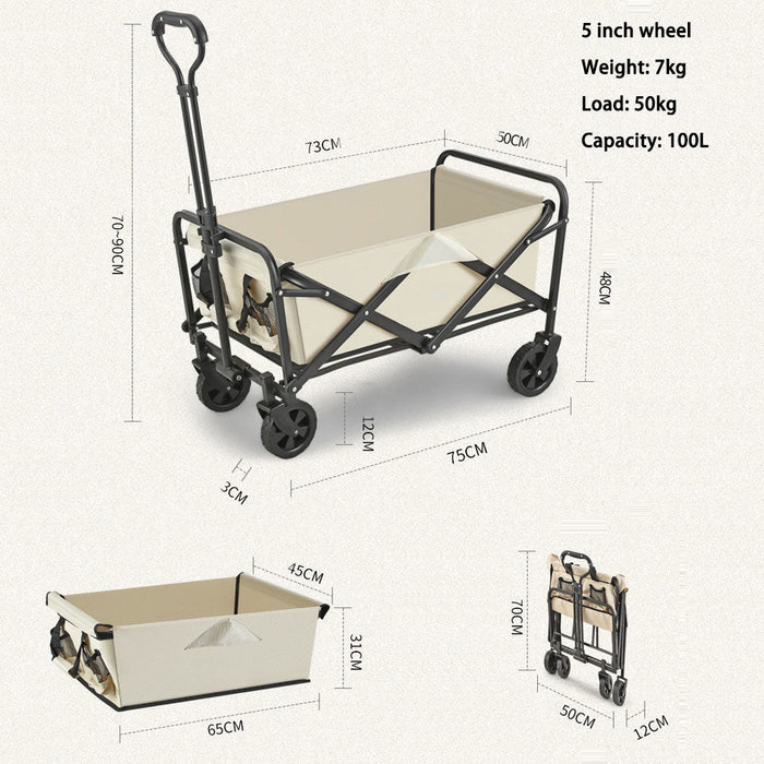 Folding Beach Wagon Cart Trolley Garden Outdoor Picnic Camping Sports Market Collapsible Shop - Amazingooh Wholesale