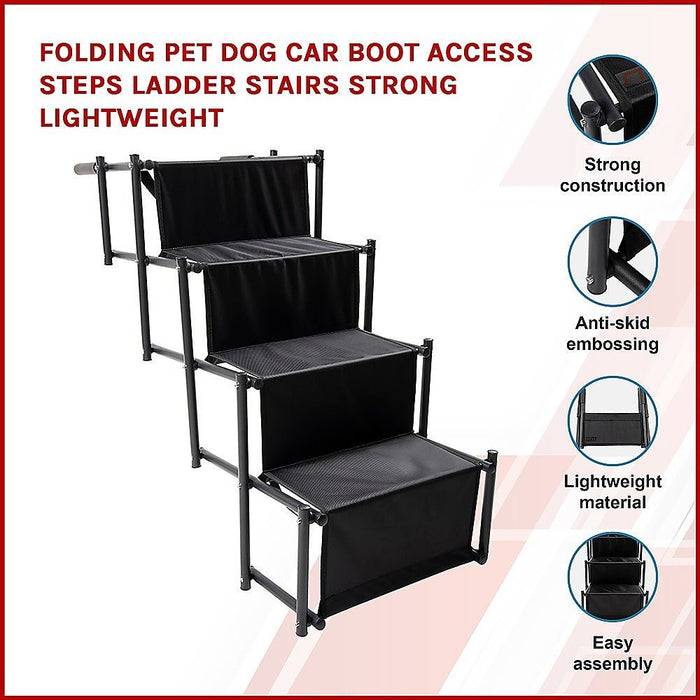 Folding Pet Dog Car Boot Access Steps Ladder Stairs Strong Lightweight - Amazingooh Wholesale