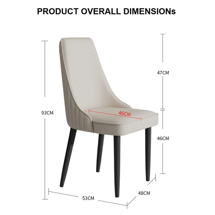 French Provincial Dining Chairs PU Retro Chair Cafe Kitchen Modern Metal Legs x2 - Amazingooh Wholesale