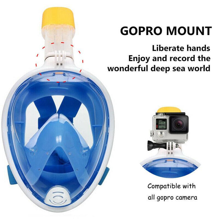 Full Face Diving Seaview Snorkel Snorkeling Mask Swimming Goggles for GoPro AU - Amazingooh