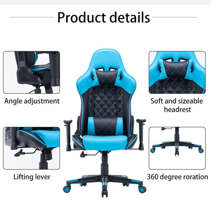 Gaming Chair Ergonomic Racing chair 165° Reclining Gaming Seat 3D Armrest Footrest - amazingooh