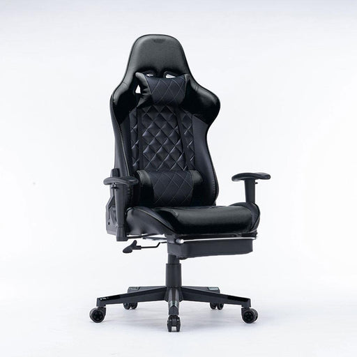 Gaming Chair Ergonomic Racing chair 165° Reclining Gaming Seat 3D Armrest Footrest Black - amazingooh