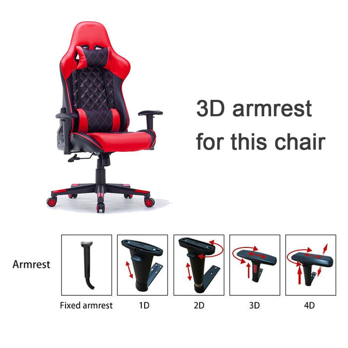 Gaming Chair Ergonomic Racing chair 165° Reclining Gaming Seat 3D Armrest Footrest Blue Black - amazingooh