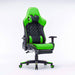 Gaming Chair Ergonomic Racing chair 165° Reclining Gaming Seat 3D Armrest Footrest Green Black - amazingooh