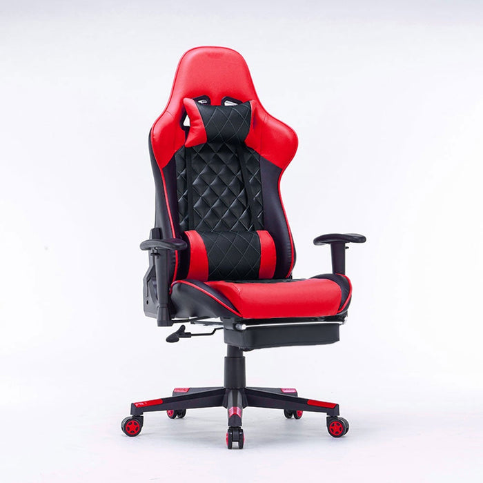 Gaming Chair Ergonomic Racing chair 165° Reclining Gaming Seat 3D Armrest Footrest Red Black - amazingooh