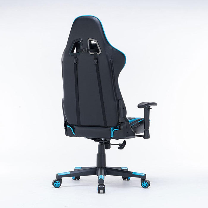 Gaming Chair Ergonomic Racing chair 165° Reclining Gaming Seat 3D Armrest Footrest White Black - amazingooh