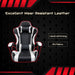 Gaming Chair Office Computer Seating Racing PU Executive Racer Recliner Black Large - amazingooh