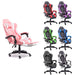 Gaming Chair Office Computer Seating Racing PU Executive Racer Recliner Black Large Footrest - Amazingooh Wholesale