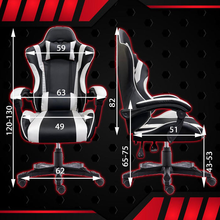 Gaming Chair Office Computer Seating Racing PU Executive Racer Recliner Large - amazingooh