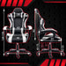 Gaming Chair Office Computer Seating Racing PU Executive Racer Recliner Pink White Large - amazingooh