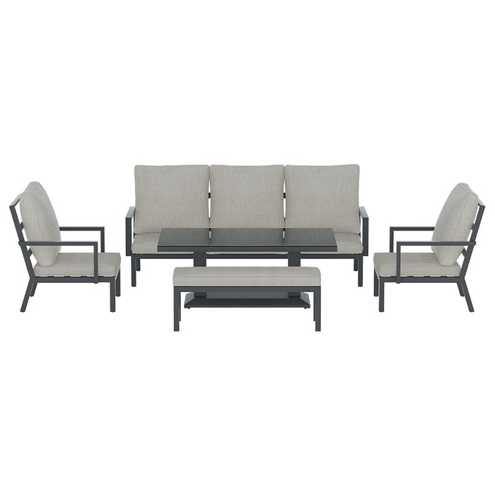 Gardeon 5PCS Outdoor Furniture Setting Table Chair Set Aluminium Sofa 7-Seater - Amazingooh Wholesale