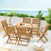 Gardeon 7PCS Outdoor Dining Set Garden Chairs Table Patio Foldable 6 Seater Wood - Amazingooh Wholesale