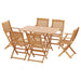 Gardeon 7PCS Outdoor Dining Set Garden Chairs Table Patio Foldable 6 Seater Wood - Amazingooh Wholesale
