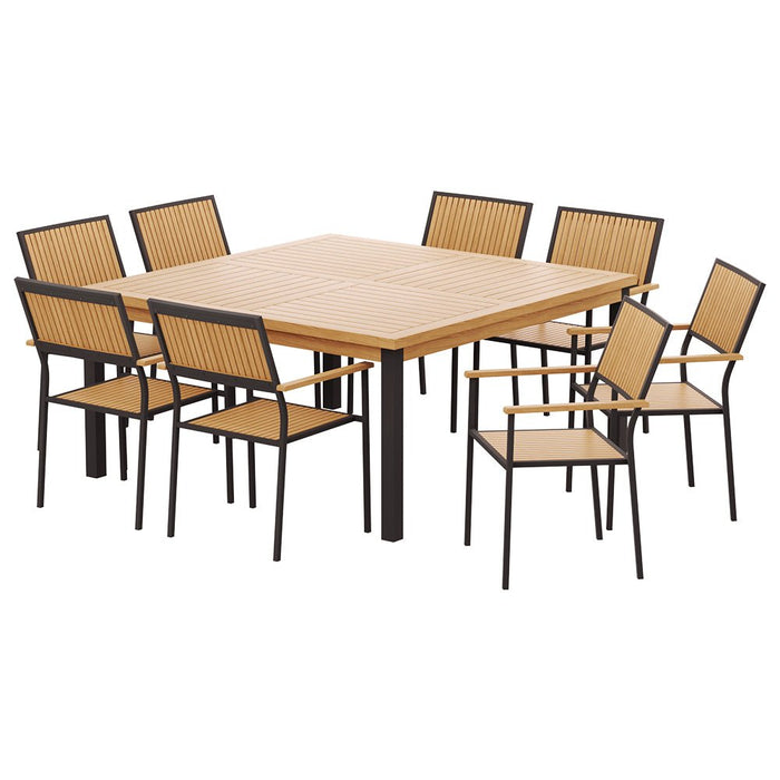 Gardeon 8-seater Outdoor Furniture Dining Chairs Table Patio 9pcs Acacia Wood - Amazingooh Wholesale