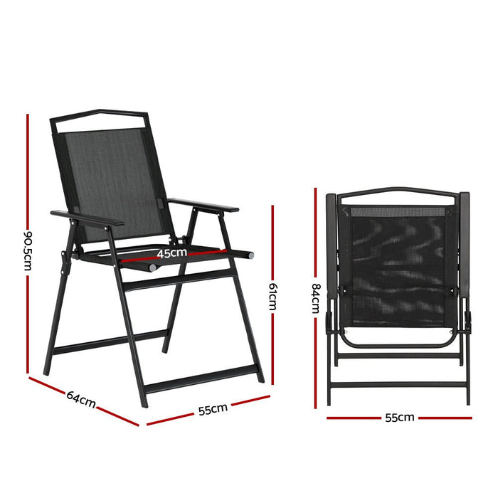 Gardeon Outdoor Chairs Portable Folding Camping Chair Steel Patio Furniture - Amazingooh Wholesale