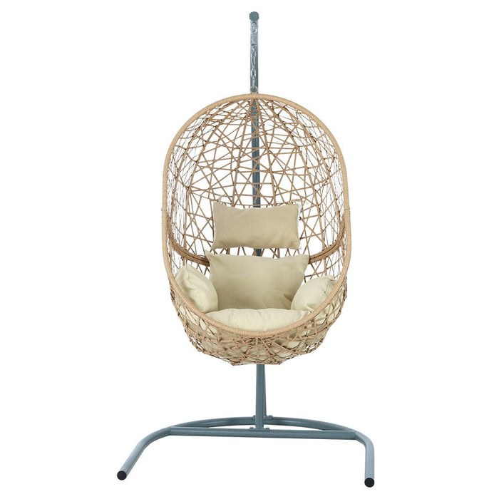 Gardeon Swing Chair Egg Hammock With Stand Outdoor Furniture Wicker Seat Yellow - Amazingooh Wholesale