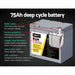 Giantz AGM Deep Cycle Battery 12V 75Ah Marine Sealed Power Portable Box Solar X2 - Amazingooh Wholesale