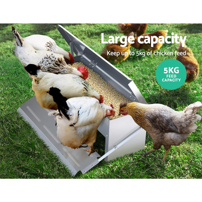 Giantz Auto Chicken Feeder Automatic Chook Poultry Treadle Self Opening Coop - Amazingooh Wholesale