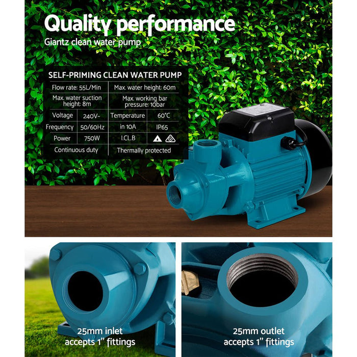 Giantz Peripheral Pump Clean Water Garden Boiler Car Wash Irrigation QB80 - Amazingooh Wholesale